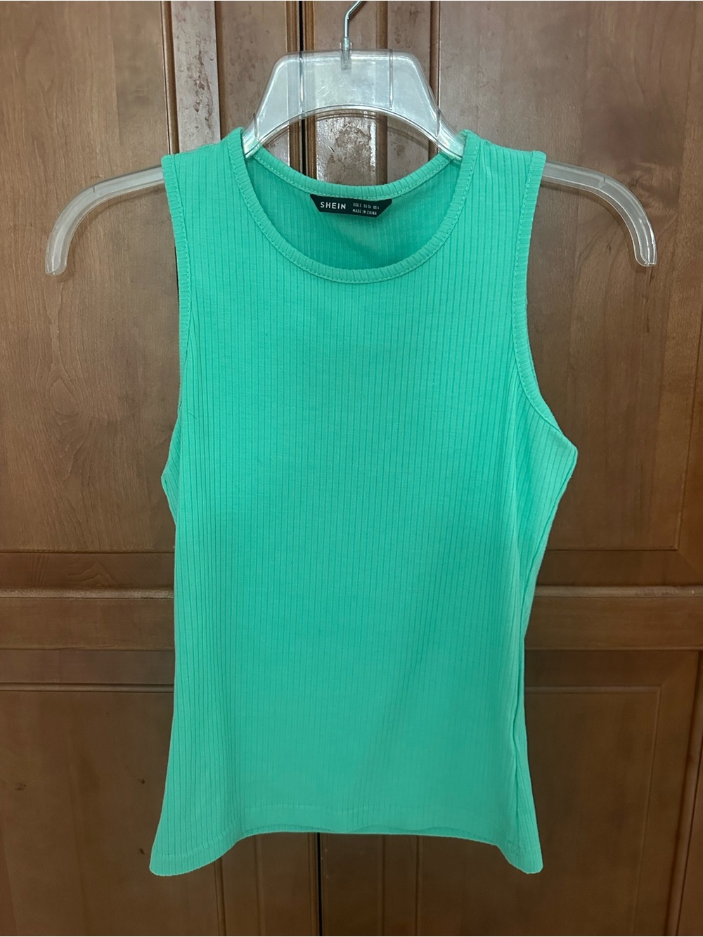 SHEIN Mint Green Ribbed Tank Top